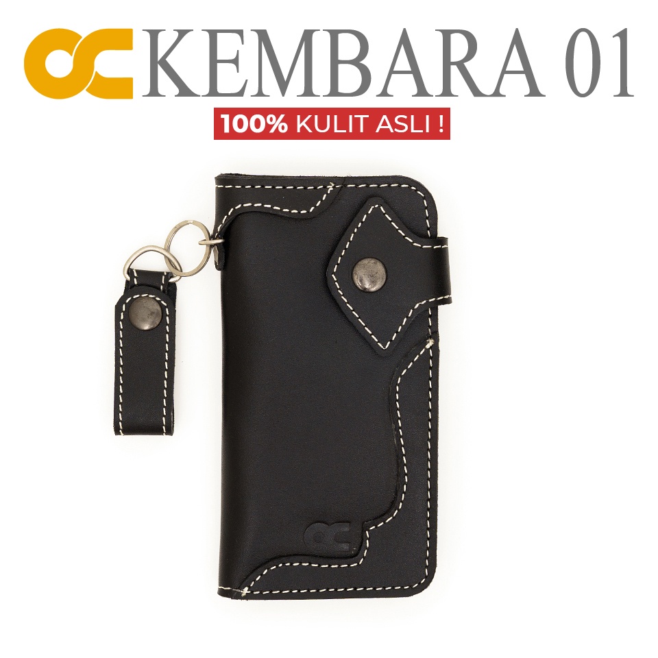 DOMPET PANJANG FULL KULIT ASLI 100% OC KEMBARA KANCING LUAR PLUS PENGAMAN ANTI MALING