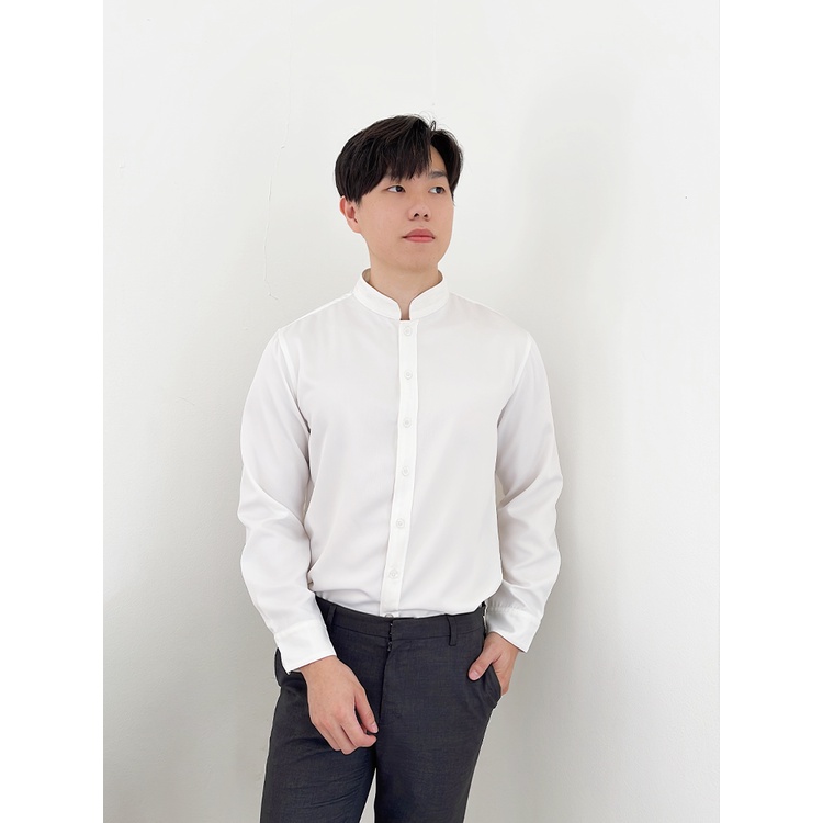 Kadaka MT-0176 Kemeja Pria Detail Kerah High Neck Lengan Panjang