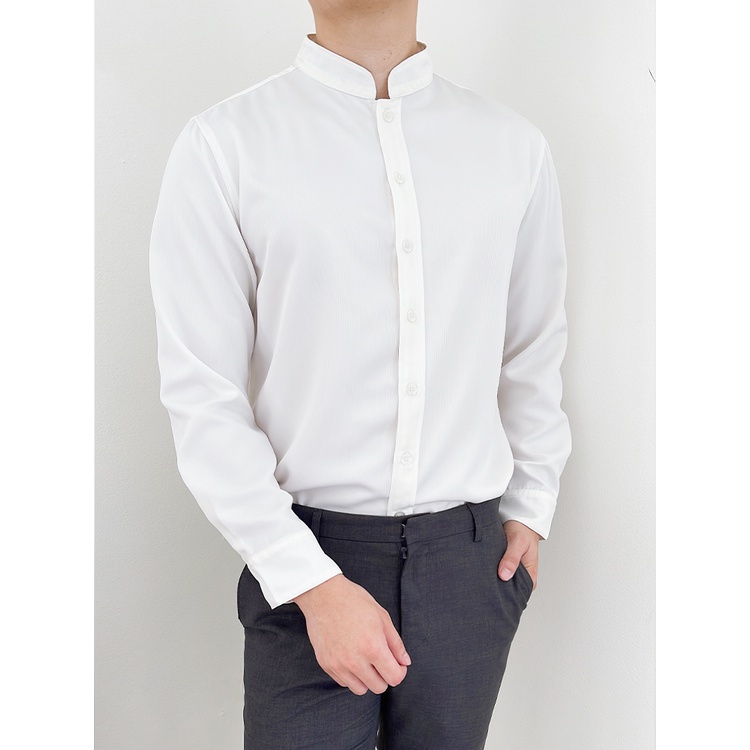 Kadaka MT-0176 Kemeja Pria Detail Kerah High Neck Lengan Panjang
