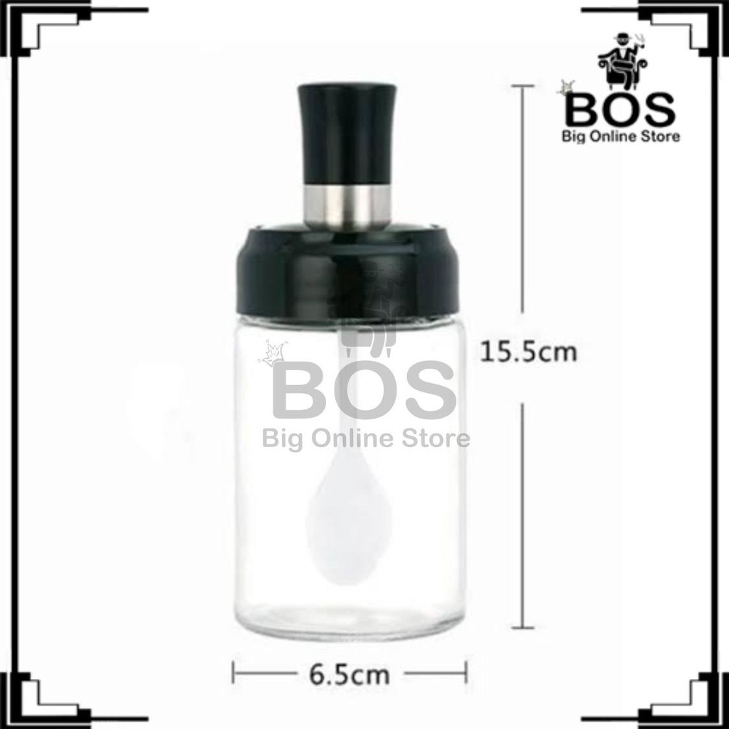 BOS - BOTOL BUMBU DAPUR (1 PCS) | TOPLES GULA GARAM / TEMPAT BUMBU RACIKAN KACA