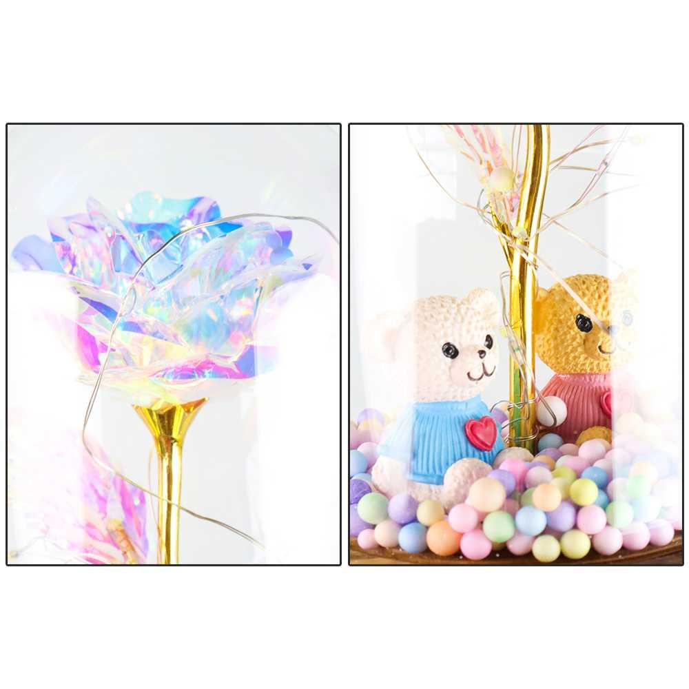 TaffHOME Lampu Meja Hias LED Mawar Beauty &amp; The Beast Bubble Colorful - RG-014 - Multi-Color