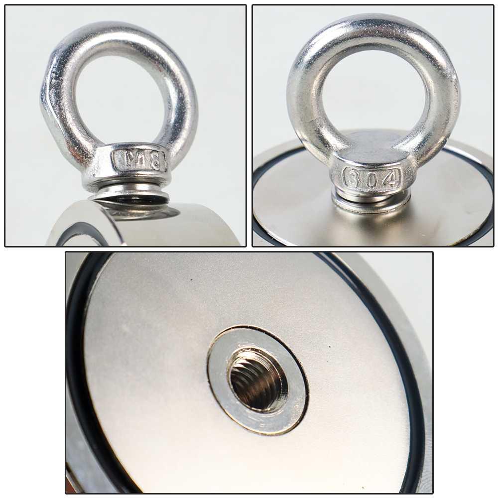 Magnet Gantungan Double Round Hook Strong Neodymium 60mm - D60 - Silver