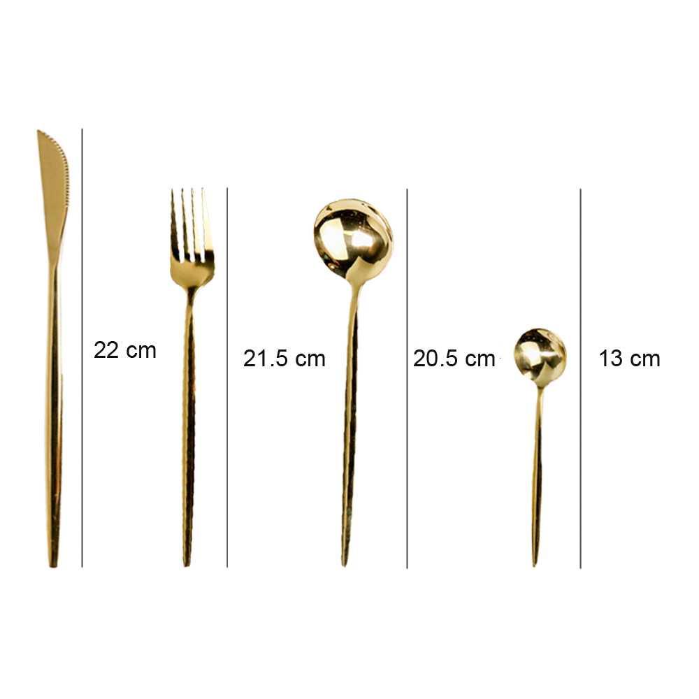 Set Sendok Garpu Elegan Cutlery Set Stainless Steel 24PCS - M1013 - Golden