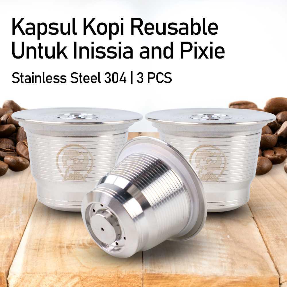 iCafilas Kapsul Kopi Reusable Eco Friendly for Inissia and Pixie 3 PCS - HFKK3 - Silver
