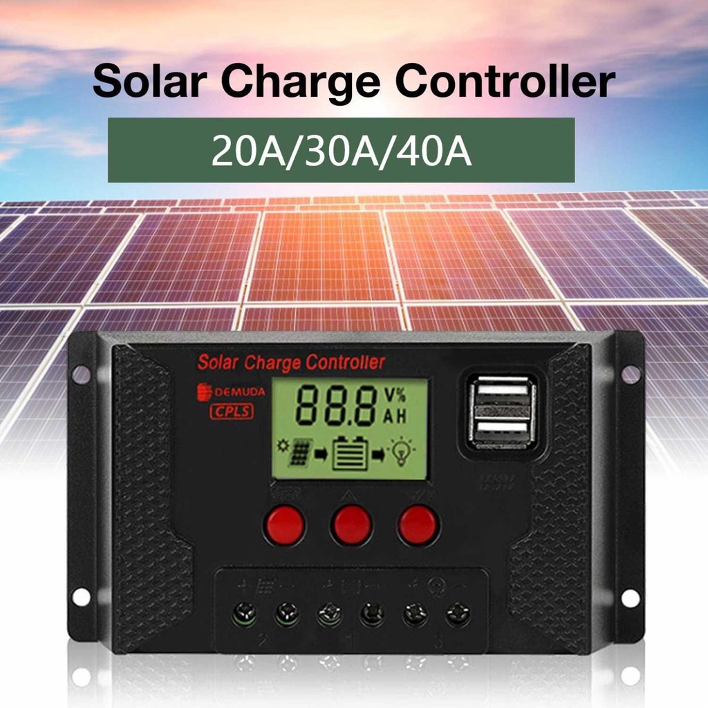 Solar Charge Controller PWM Automatic Recognize 12V/24V - CPLS - Black