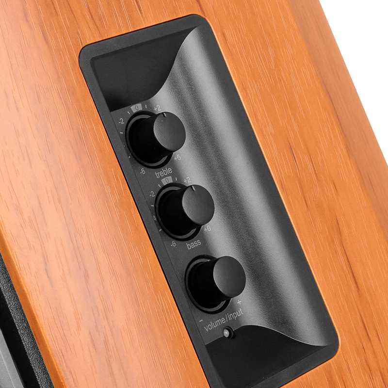 Edifier Active Passive Speaker Set Bookshelf Unique Style with Remote - R1380T -Brown