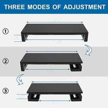 Meja Laptop Desk Monitor Stand with USB 3.0 and Charging Port - KM51 - Black