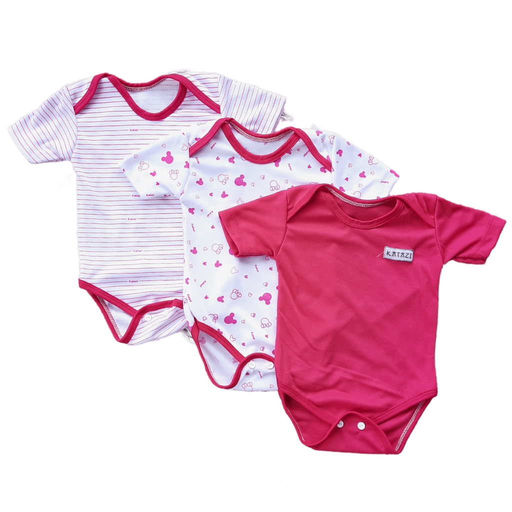 Bodysuit Jumper Bayi Perempuan 0 3 Bulan Seri Pink Kombinasi Murah Berkualitas PROMO