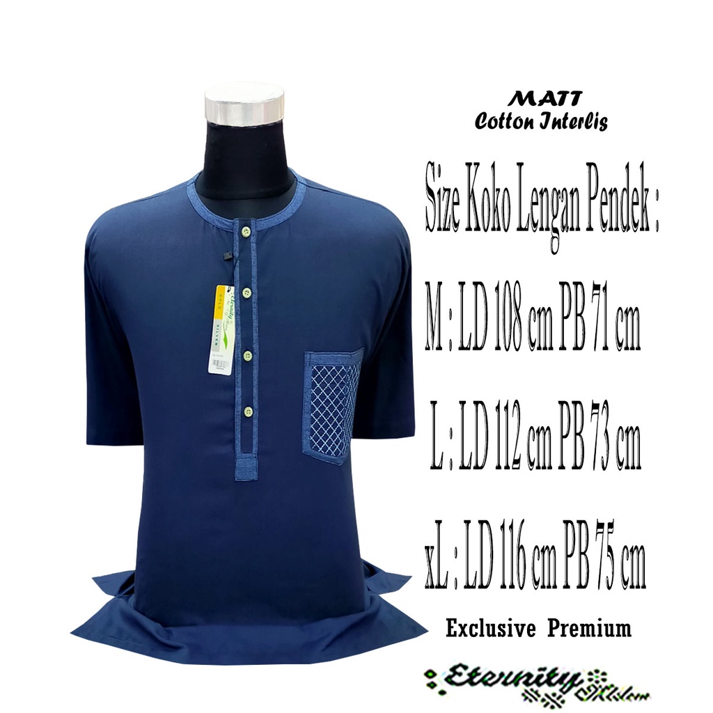 Baju Koko Dewasa Atasan Muslim Pria Koko Eternity Lengan Pendek Terbaru 2023