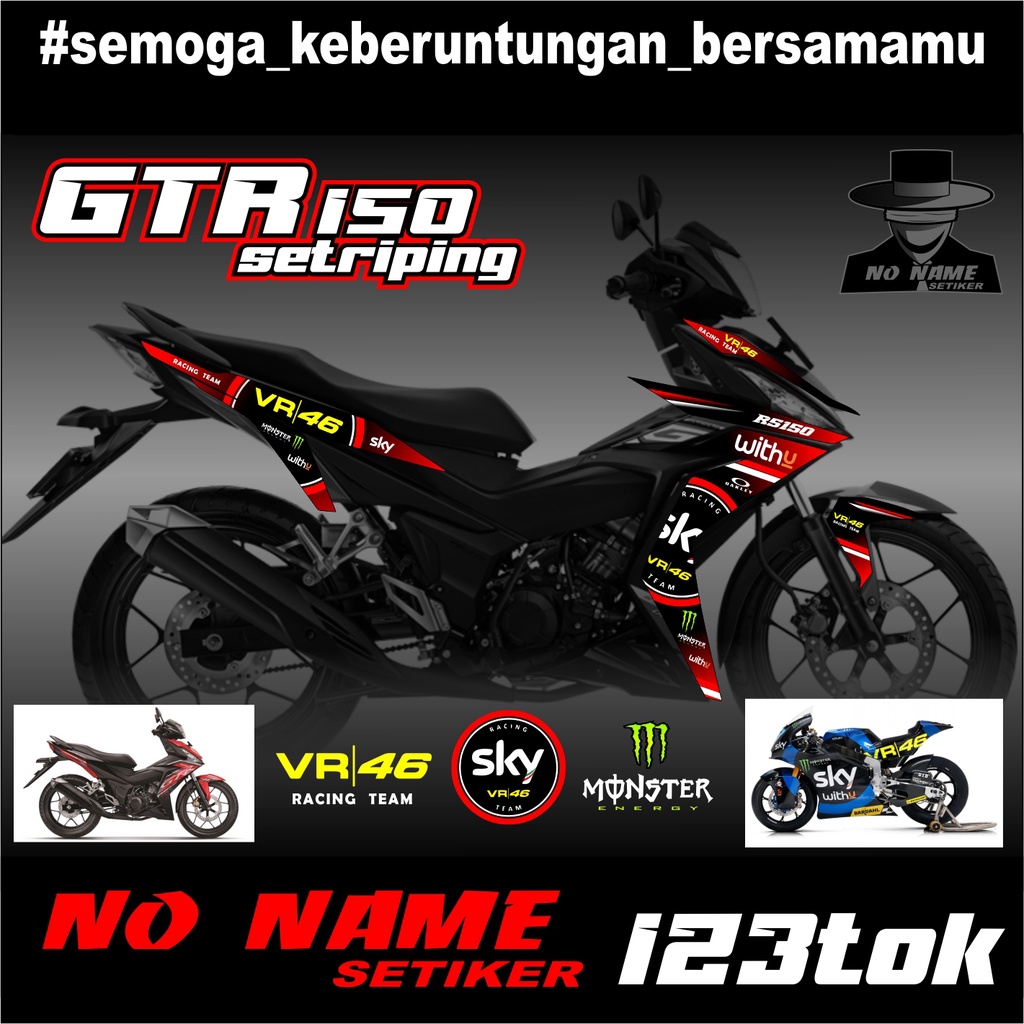 Striping Honda GTR 150(123tok) variasi moto GP Sky Racing Stiker Striping Variasi Supra GTR 150