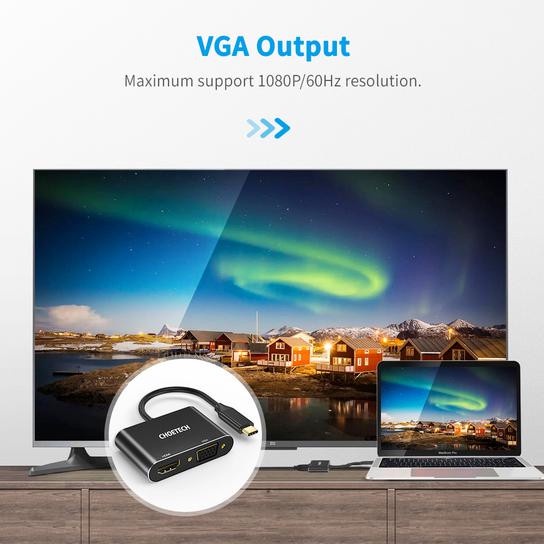 Kabel Video Adapter Converter USB Type C to HDMI 4K VGA 1080P HUB M17