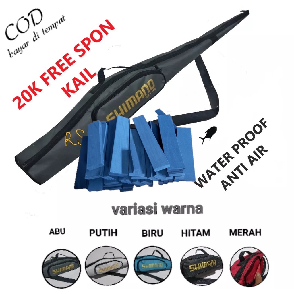 Obral bonus spon kail Tas pancing urah 1 joran reel jumbo  ukran 80cm 100cm 120cm waterproof bahan t