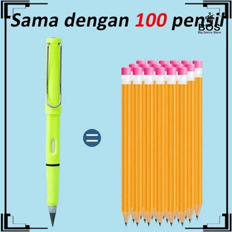 BOS PENSIL ETERNAL AJAIB REFIL UNLIMITED TANPA RAUTAN WARNA MACARON / ALAT TULIS ANAK SEKOLAH