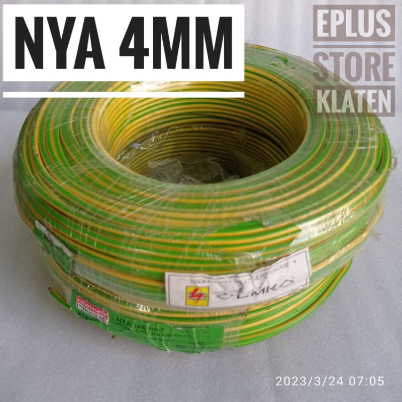 Kabel NYA 4MM SNI arde gorunding LMK 1x4MM kuning hijau meteran K125