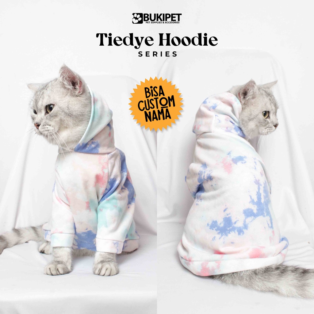 baju kucing lucu murah aksesoris hewan kecil - TIEDYE HOODIE SERIES