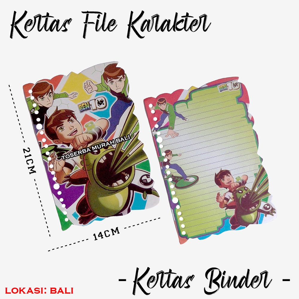 

Kertas Binder - Kertas File - Loose Leaf Karakter ben 10 b