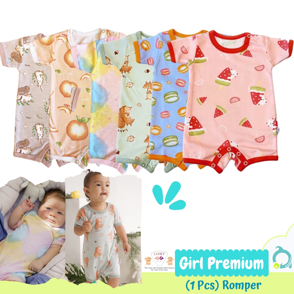 LIBBY Premium Romper Girl 0-12 Bulan (1 pcs/pack)