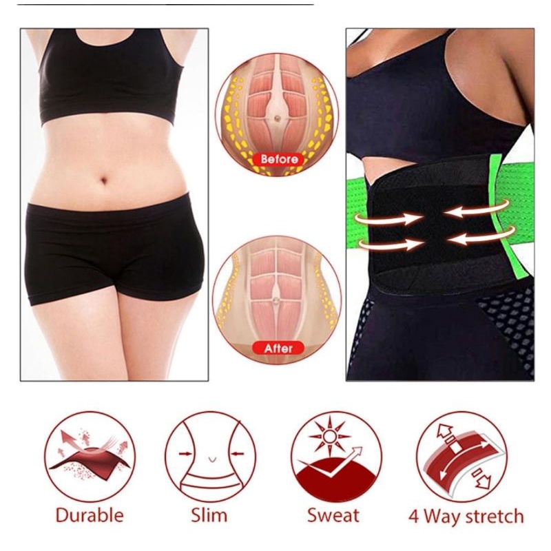 Korset Sweat Silver Ion Slimming Belt Body Shaper Pembakar Lemak