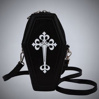 Gothic's Black Coffin Crossbody Mini Bag 8654