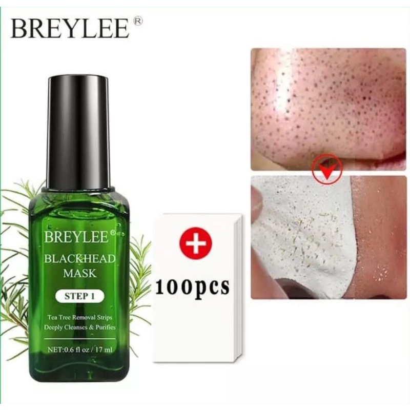 Breylee Masker Komedo Penghilang Komedo Step 1 Pembersih komedo &amp; Step 2 Pore Serum Skincare