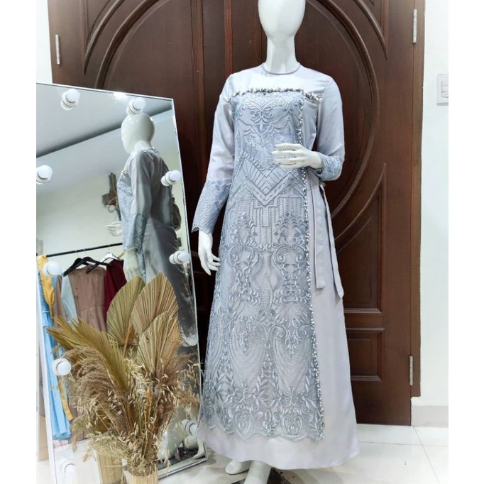 GEISHA DRESS brokat remaja / baju pesta / gamis kondangan / lamaran / wisuda / bridesmaids tersedia ukuran kecil hingga jumbo