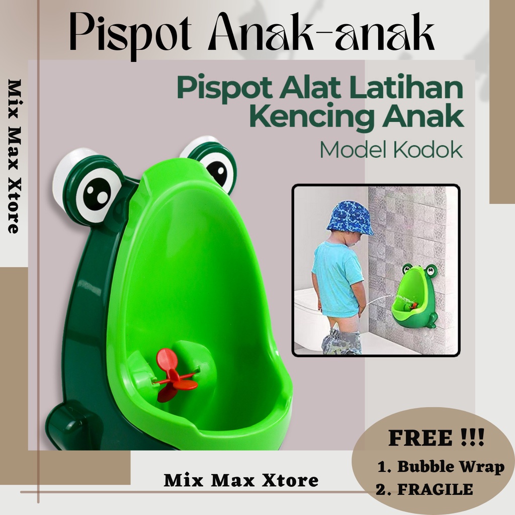 Pispot Alat Latihan Kencing Anak Model Kodok - Green