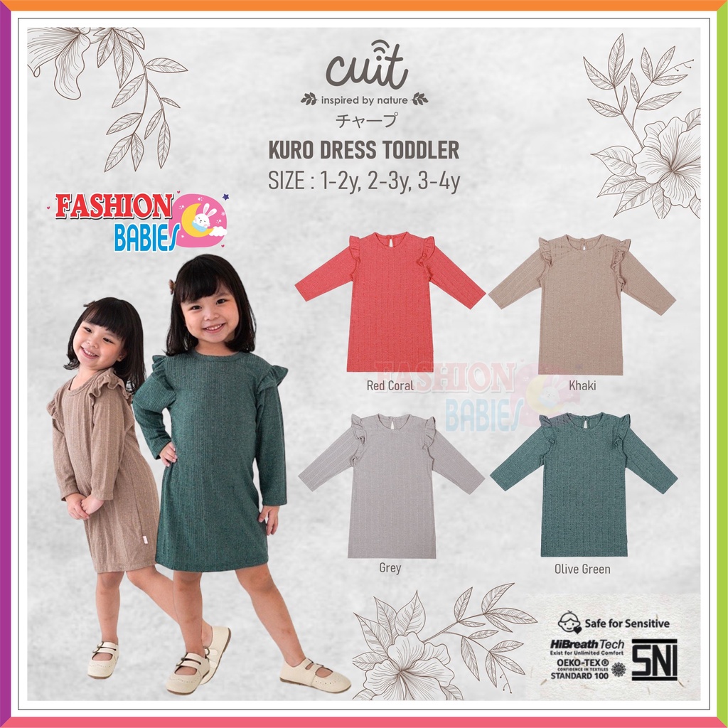 CUIT - KURO DRESS | DRESS RUFFLE ANAK PEREMPUAN EARTH COLOUR ❤ Fashionbabies ❤