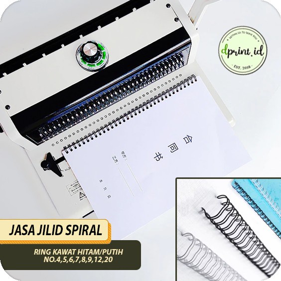 Jasa Finishing Jilid Kawat Spiral Putih / Hitam Jilid Buku Spiral