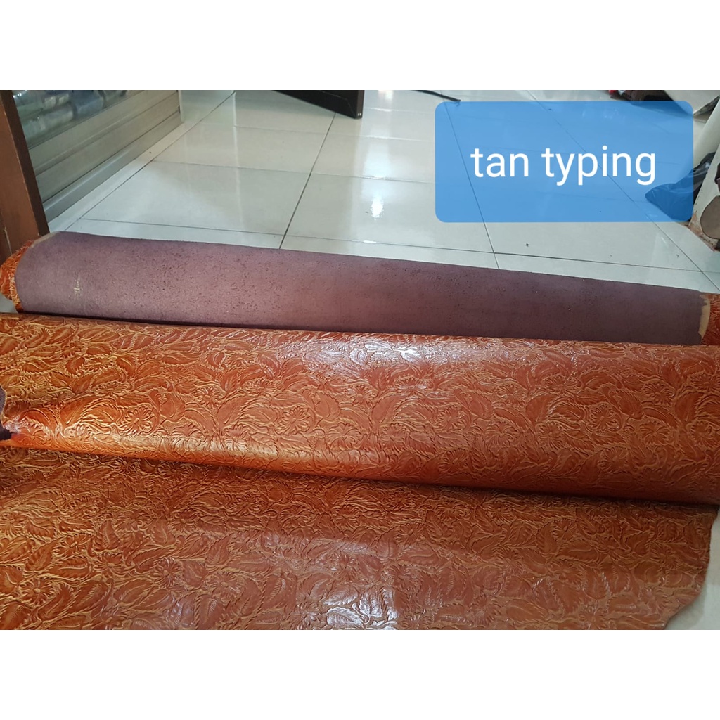 CUERO Kulit Sapi Emboss Motif batik Kulit Sapi Emboss bahan tas sepatu kerajinan batik daun