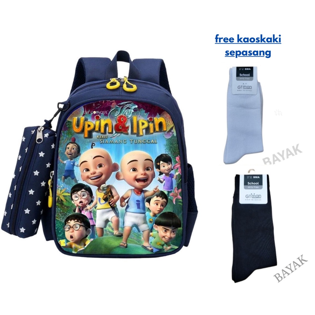 Tas sekolah anak tk sd 1 2 3 tas ransel anak ngaji free dompet pensil dan kaos kaki