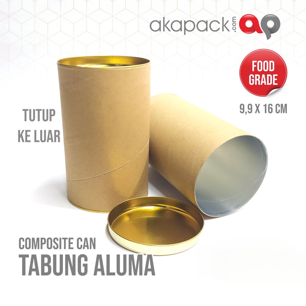 Tabung Composite Can 9,9x16 | Tabung Karton Laminasi Foodgrade | Tabung Aluma POLOS