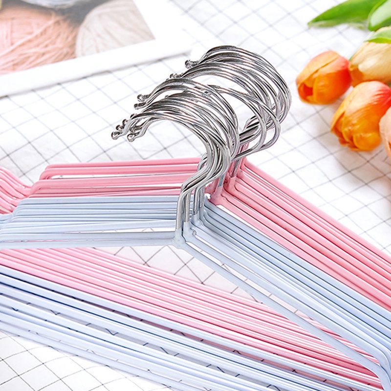 Gantungan Baju Stainlees Steel Isi 10pcs Hanger Baju Dewasa Hanger Baju Anti Karat Warna Pastel Gantungan Serbaguna