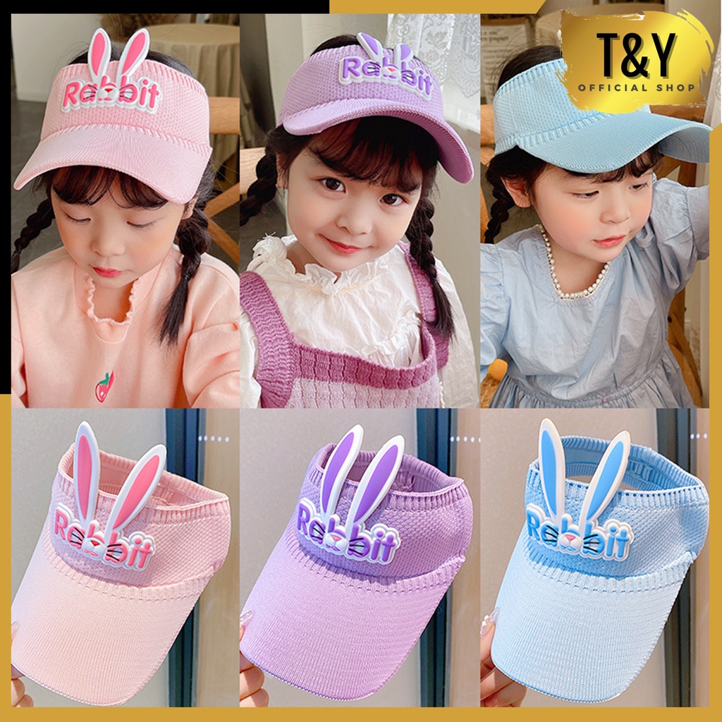 T&amp;Y Topi Golf Anak Motif Rabbit Baseball Cap Sport Senam Zumba Jogging Topi Rajut Pantai Anak Korea Fashion Visor Hat Anak Murah Import