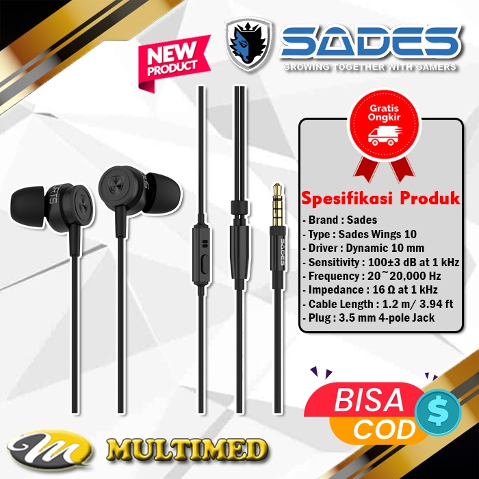 Sades Wings 10 / Wings10 Wired Gaming Earphone