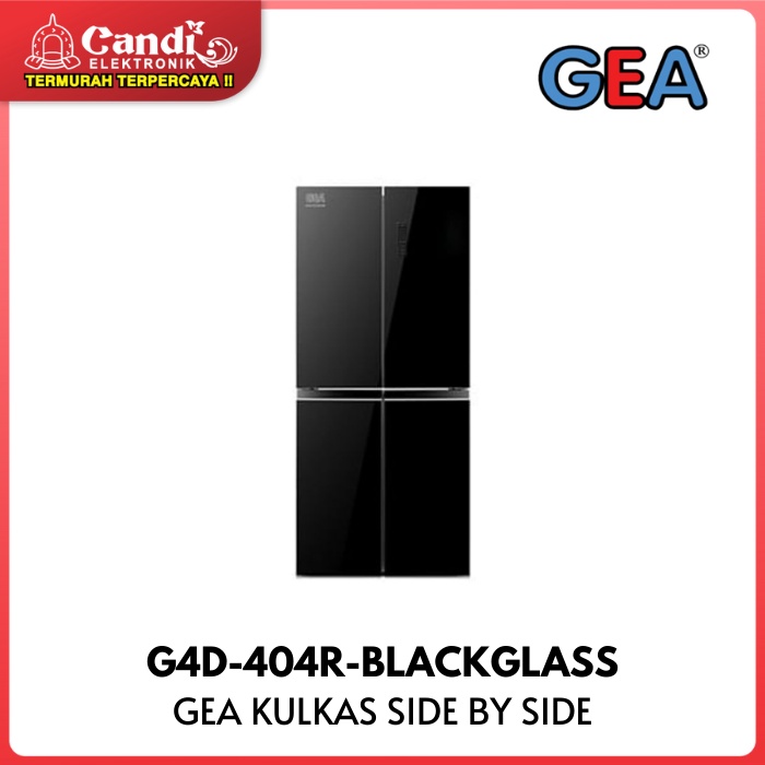 GEA Kulkas Side by Side Kapasitas 404 Liter G4D-404R-BLACKGLASS