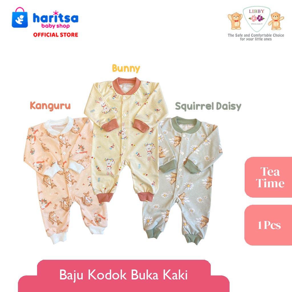 LIBBY Stelan Baju Panjang Anak Kecil Motif Tea Time (1 stel) Motif Terbaru