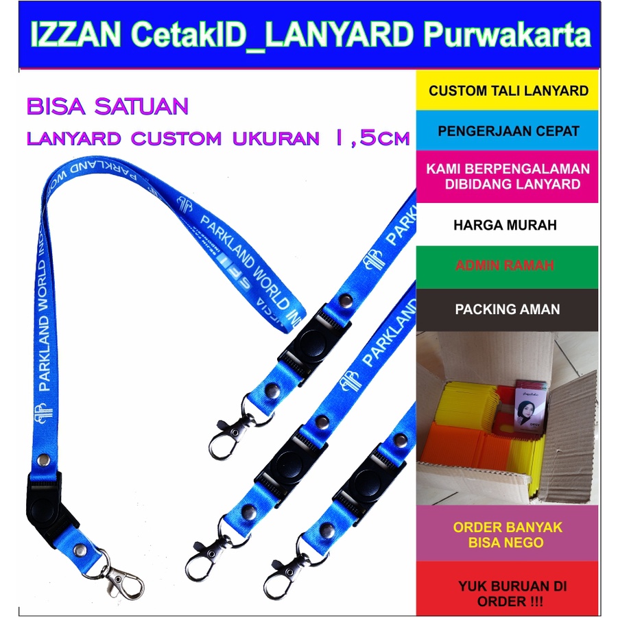 

CETAL lanyard custom ukuran 1,5cm BISA SATUAN