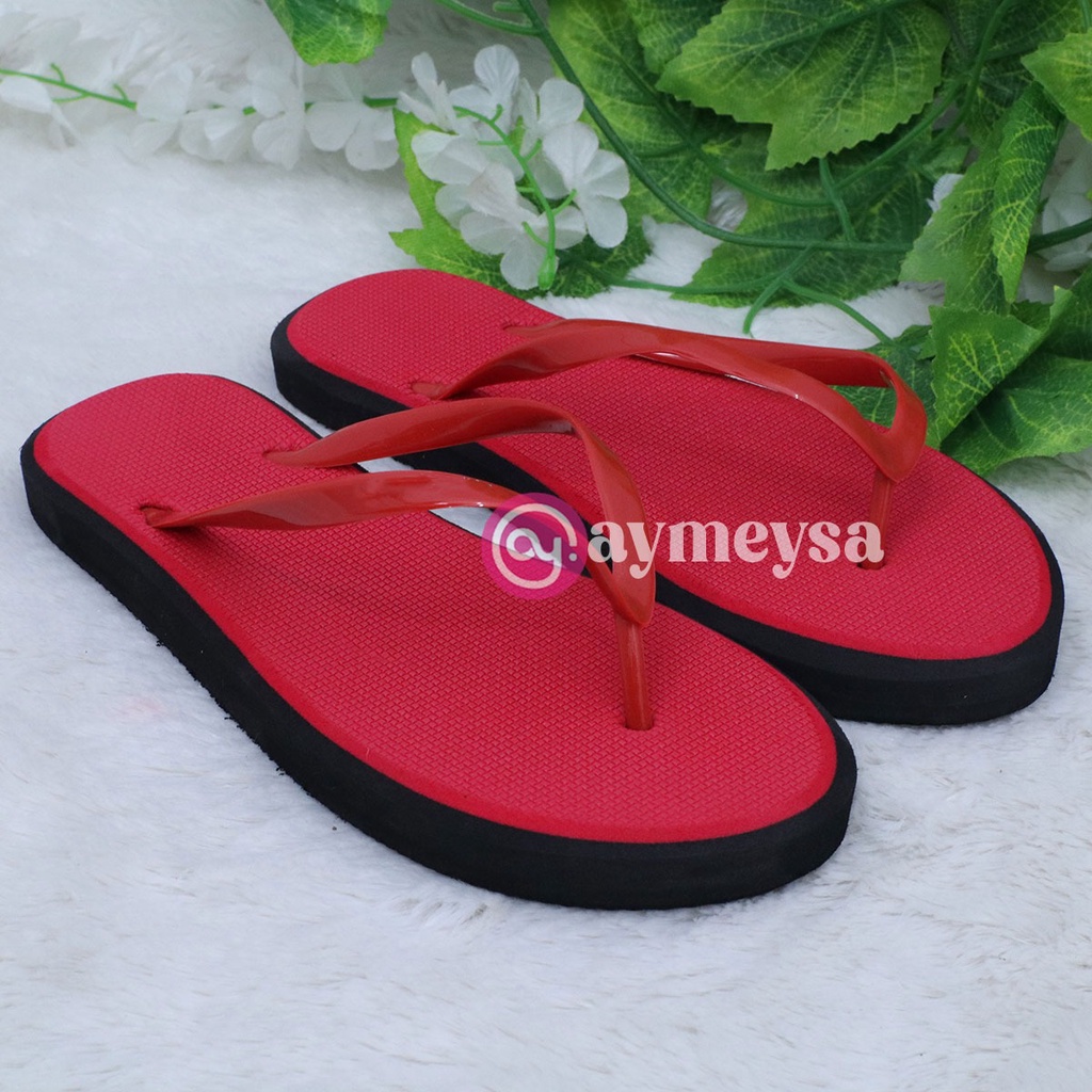 Sandal Jepit Polos Wanita Spons Premium Simpel dan Kekinian anti slip Sendal Teplek Terbaru 2023