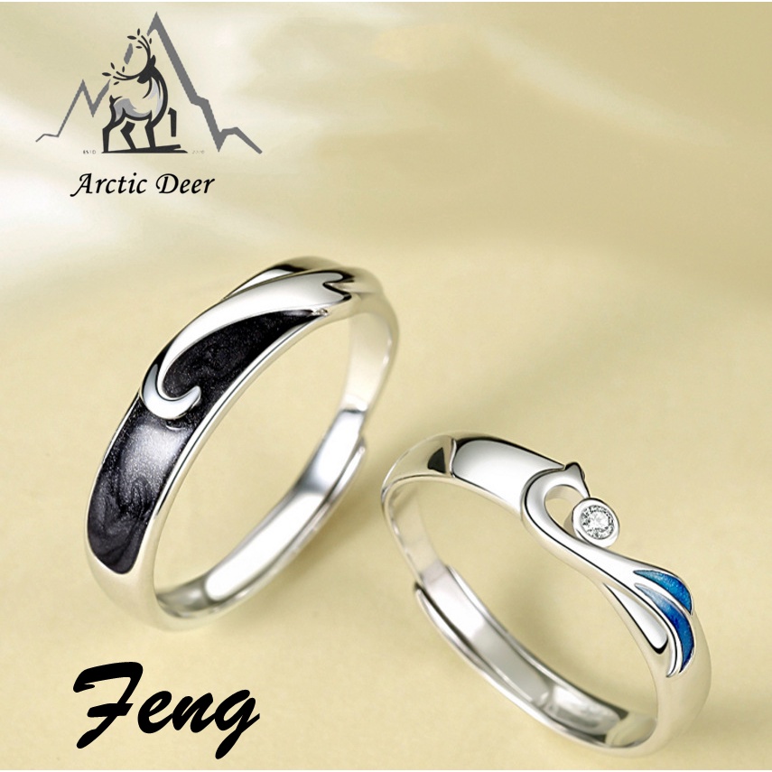 Cincin couple titanium -Feng  cincin Pasangan cincin fashion Original Arctic Deer