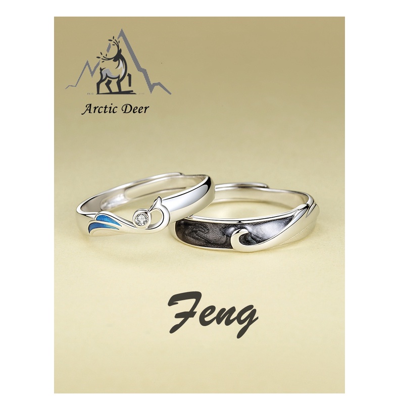 Cincin couple titanium -Feng  cincin Pasangan cincin fashion Original Arctic Deer