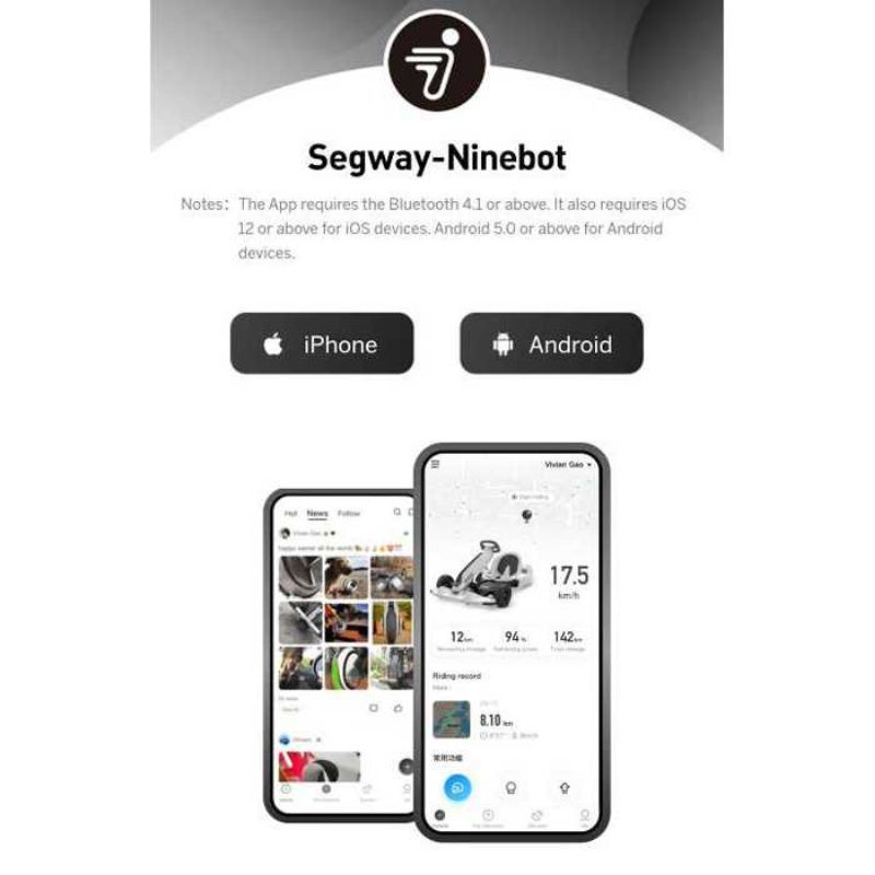 Ninebot KickScooter by Segway Smart Electric Skuter Elektrik - F30 Hitam