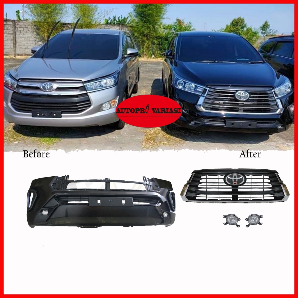Bumper facelift+foglamp projector innova reborn type Q 2016