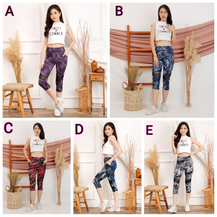 Celana Legging Import/Celana Wanita Motif Bunga