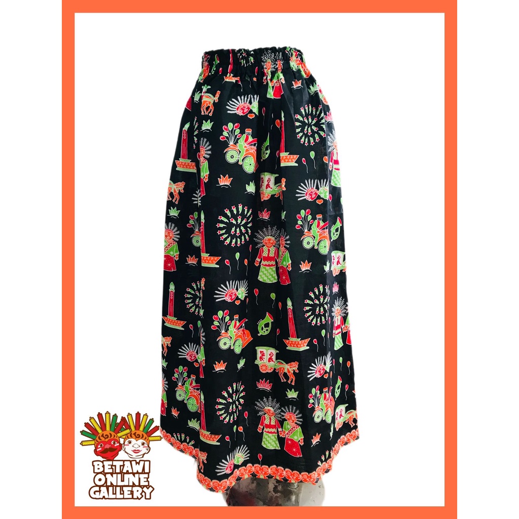 Rok Tumpal Batik Betawi Full Karet / Rok Batik Betawi / Rok Tumpal