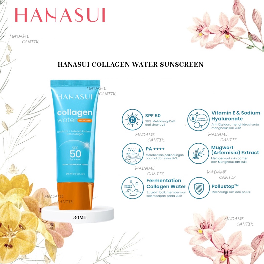 ✿ MADAME ✿ HANASUI COLLAGEN WATER SUNSCREEN SUNBLOCK TABIR SURYA SPF 50PA+++