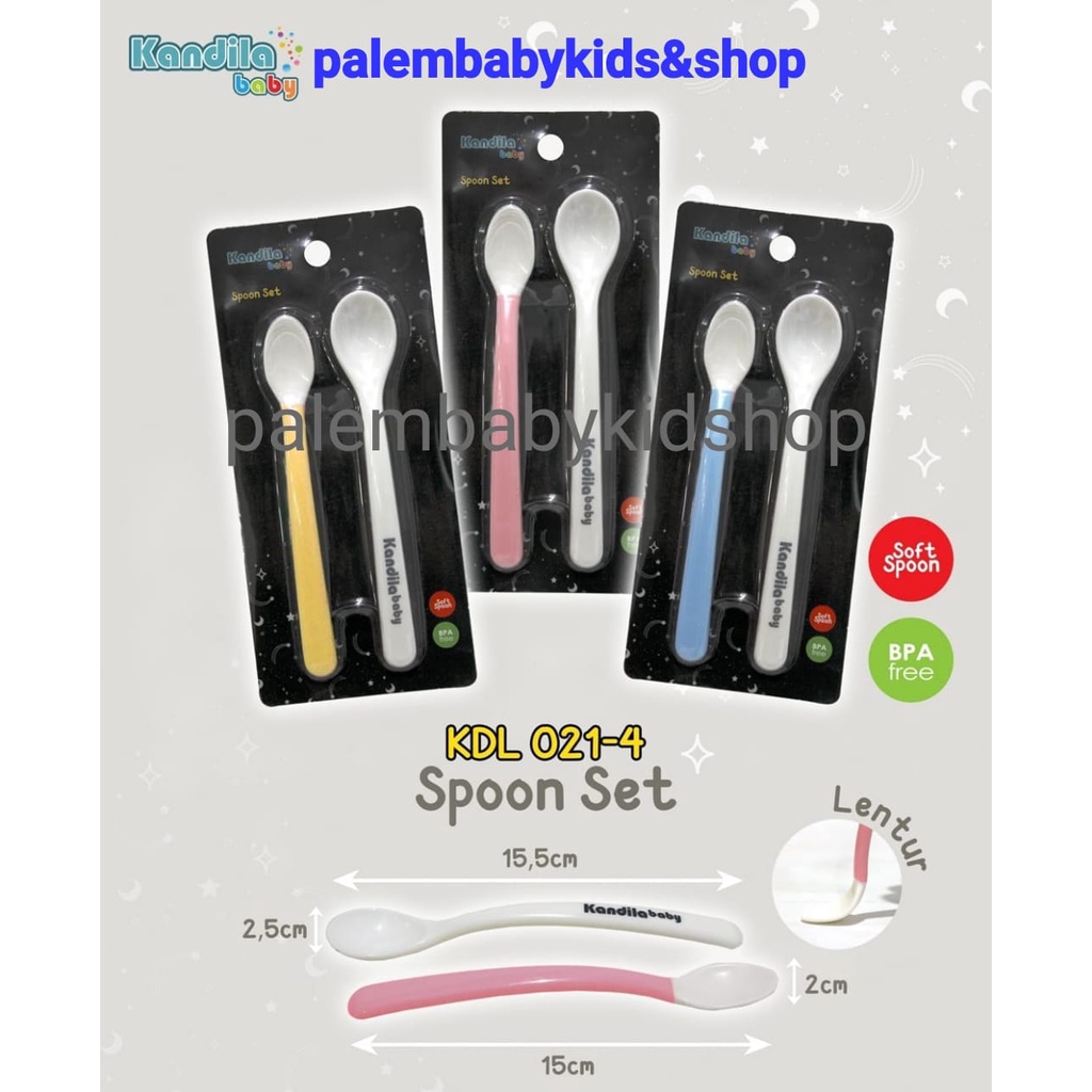 Kandila Baby Soft and Hard Spoon Set KDL 021-4 Sendok Bayi Isi 2pcs