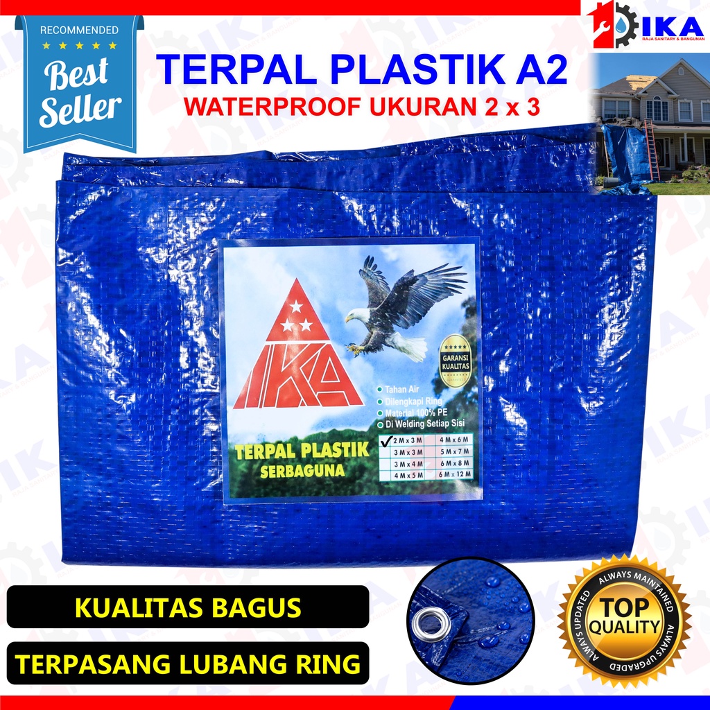 Terpal Tenda Plastik Ukuran 2 x 3 Meter / 200 cm x 300 cm (LGS PAKAI SAJA SUDAH ADA LUBANG TALI)