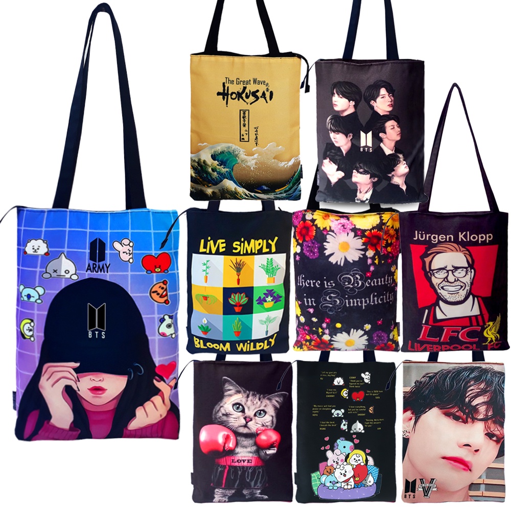 Totebag Wanita Aesthetic Resleting Kanvas 2023 Tote Bag Kuliah Pria