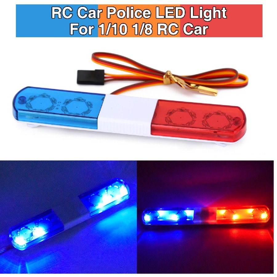Police Flashing Led Light Bar 5 Mode Accessories Polisi RC Car 1/10 1/14
