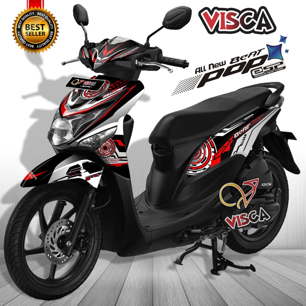 Decal Beat Pop Full Body Stiker Beat Pop Variasi Full Body Striping Beat Pop Variasi Hitech